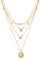 Vintage Böhmische Damen Mehrreihige Kette Gold mit Stern Anhänger für Frauen Mädchen,4 Reihig Retro Strass Mode Schmuck Boho Halskette Necklace Choker Geburtstag Geschenke für Freundin Mutter Frau