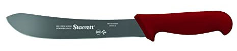 Starrett Professional Stainless Steel Chefs Steak Knives - 8-inch (200mm), Red
