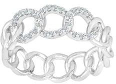 JC Trauringe Damenring Panzer-Ring mit Zirkonia 925 Sterling Silber Schmuckring 145 117 (50 (Ø 15,9 mm))