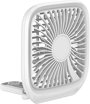 Riloer Ventilador para asiento trasero de automóvil, ventilador plegable USB con bajo nivel de ruido, velocidad de viento ajustable de 3 niveles, ventilador de refrigeración portátil, negro/blanco
