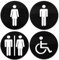 GOYAPRINT Aseos Carteles en Relieve Pack de 4 ud Cartel Baños Señales WC Mujer Hombre Discapacitado Aseos Privado (Hombre/Mujer/Mixto/Discapacitado)
