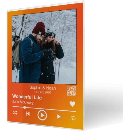 Spotify Verre personnalisé en verre acrylique PLEXIGLAS® Spotify avec musique Tableau mural en verre acrylique Couverture de musique en verre acrylique Cadeau pour petite amie homme (400 x 300 mm)
