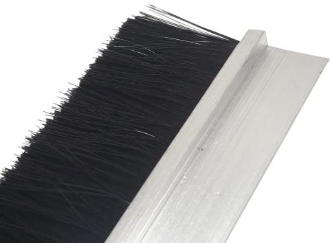 Door Gate Bottom Brush Sealing Draught Excluder Strip Dust Sweep Stopper with Aluminium Plate & Polypropylene Bristles for Weather Stripping Air & Sound Proof (Pack of 5)