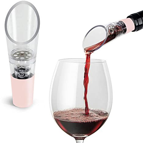 TenTen Labs Verseur Aérateur à Vin Décanteur à Vin (pack de 2) – Bec Verseur de Qualité Premium – Pour Carafe à Decanteur – Coffret Cadeau Inclus (Or Rose)