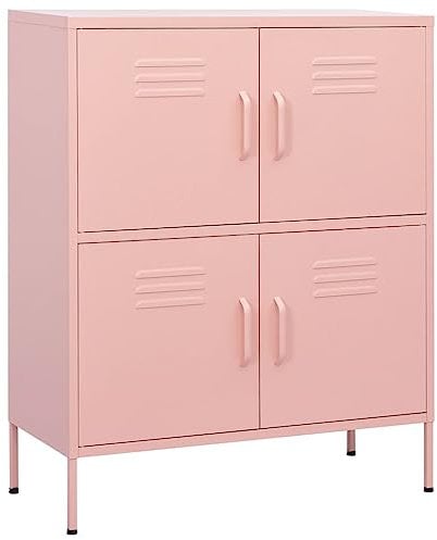 Armoire de rangement Rose 80x35x101,5 cm Acier