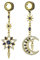 Ayoiow 2 STK Chirurgenstahl Plug, Ohr Plug 6mm Mond Stern Anhänger Ohr Plug Flesh Tunnel, Gold