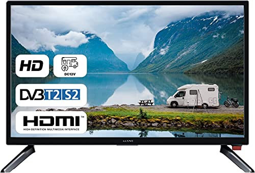 KIANO Slim TV Smart Travel Televisione 24 Pollici | LED HD TV schermo | Caricatore per Auto | HDMI USB | Dolby Audio |Triplo Tuner DVB-T2 | Nero