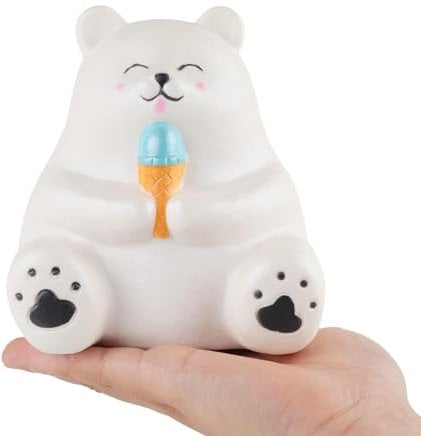 Anboor Jumbo Squishy Bär Tier Spielzeug Niedliche Squishies Weißer Bär Langsam Aufstieg Quetschen Tier Spielzeug Sets Linderung Stress für Kinder Erwachsene Valentinstag Geschenkidee