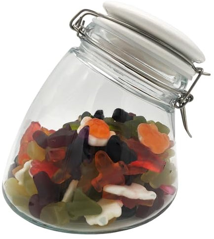 megusta!® Bocaux rangement cuisine | 1200 ml | couvercle hermétique en céramique blanc | pour les pâtes, céréales, biscuits, bonbons, la farine, le riz, café, sucre, sel