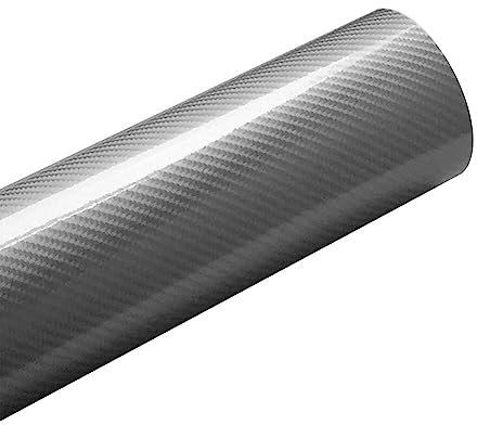 Kohlefaser Vinylfolie Selbstklebend Autofolie Wasserdichter Auto Schutz Folie DIY Ganzkörper Auto Styling Aufkleber Fahrzeug Lackschutzfolie Tarnung Vinyl Aufkleber für Auto,Motorrad,Silber 30*152cm