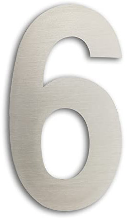 Ywonoby 3D Mailbox Numbers 3 Inch(7.5 cm) Self Adhesive Stainless Metal House Numbers Stickers for Door Numbers, Address Numbers, Silver(6)