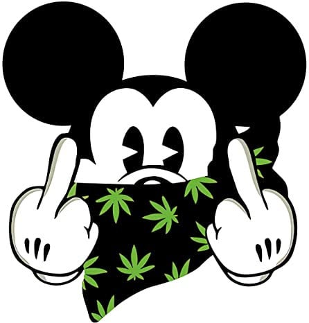 Lustiger Aufkleber Bad Mickey Mouse Minni Maus - Wetterfester Sticker für Auto, Motorrad, Fenster, Wanddekoration - Digitaldruck Funny Sticker, 10 x 10,5 cm