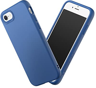 RHINOSHIELD Coque Compatible avec iPhoneSE3/SE2/8/7 | SolidSuit-Coque Fine avec Technologie d'absorption des Chocs et Finition Premium Mate, Contour objectif photo interchangeable - Bleu Cobalt