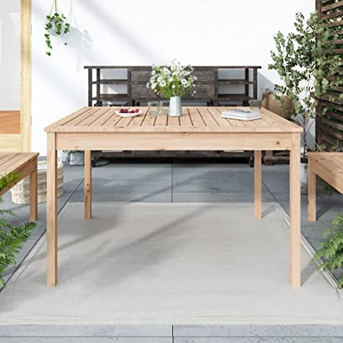 FIRBNUS Gartentisch 121x82,5x76 cm Massivholz Kiefer Tisch Holz Tisch Holztisch Gartenmöbel Gartentisch Esstisch quadratischer Tisch Braun Esstisch