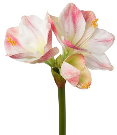 CREATIV green Amaryllis 68cm in rosa I Weihnachtsblume künstlich mit naturgetreuen Blüten I hochwertige & stilvolle Real Touch Kunst-Amaryllis I Kunstblume ideal als Weihnachtsdeko