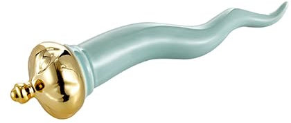 Montemaggi Corno Tiffany Corona Oro 21cm Decorazione Dipinta a Mano Porcellana