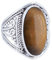 Ring 925 Silber Tigerauge brauner Stein Edelstein echt Silber Damen Sterling Silber Geschenk (MRG-083-18-(66))