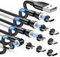TUNKIA Cable de Carga Magnetico [4 piezas: 1 m + 1 m + 2 m + 2 m], Giratorio 360° & 180° Cargador Iman para tipo C/Micro USB/iProducts (negro)