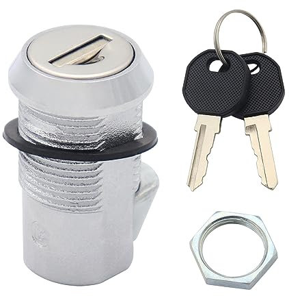 Schlösser RVs Aufbewahrungsschloss, 19 mm, Zylinderschloss, RV-Fach, Wohnmobil, Anhänger, Ersatz-Set mit 2 Schlüsseln, Hebelgriff, Außentürschloss-Set mit 2 gleichschließenden Schlüsseln