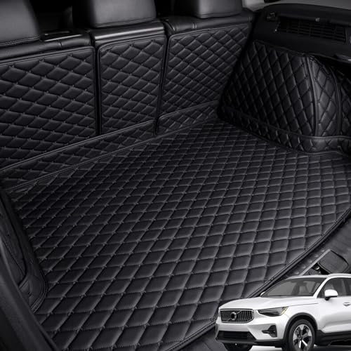 NINIS Auto-kofferraummatte für Volvo XC40 2019-2024, Kofferraummatte aus Kunstleder Kofferraum Schutzmatte Kofferraumschutz wasserdichte rutschfeste Frachtmatten,B