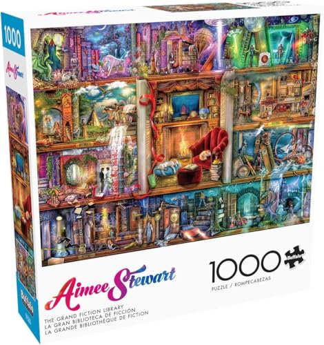 Buffalo Games - Aimee Stewart - The Grand Fiction Library - 1000-teiliges Puzzle für Erwachsene, herausforderndes Puzzle, perfekt für Spieleabende - Fertige Größe 26,75 x 19,75 cm