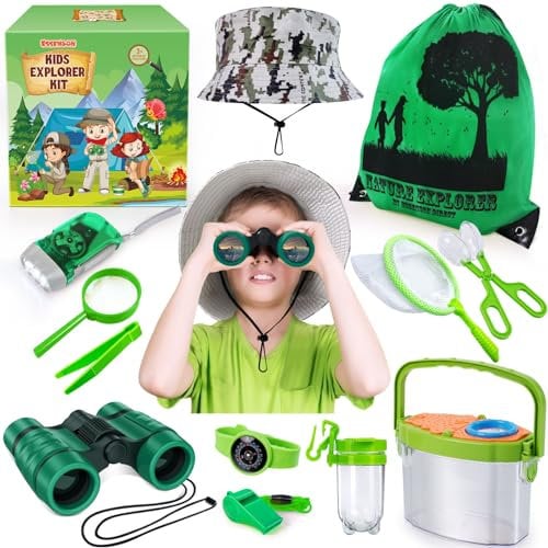 Bug Catcher Set and Kids Explorer Kit, Outdoor Bug Catching Explorer Adventure Kit, Summer Outdoor Toys for Kids Ages 4-8