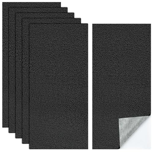 6 Pezzi Adesivo in Ecopelle, 10 x 20 cm Pelle Adesiva per Riparazioni, Rivestimento Ecopelle Autoadesivo, Pelle Artificiale Rinnovamento Toppa Adesiva per Divano per Divano, Sedili Auto, Borse