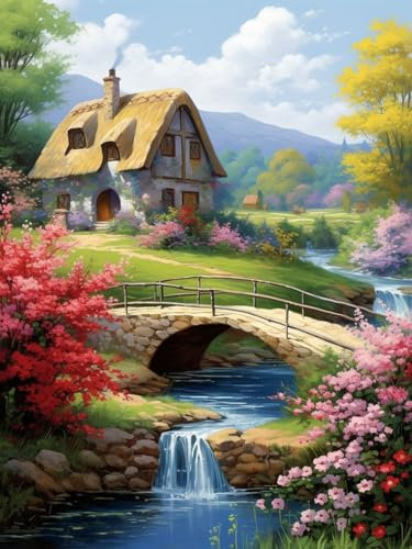 Malen Nach Zahlen Erwachsene - Landschaft Acrylfarbe Ölgemälde als Geschenk für Home Wand Décor (30 x 40 cm)