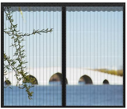 GlowSpectrum Magnetic Window Screen Mesh Self Closing Window Mesh Bug Screen Curtain Net Fine Mesh To Keep Bugs Out Full Frame Hook Window Screening Curtains(Black,120x120cm)