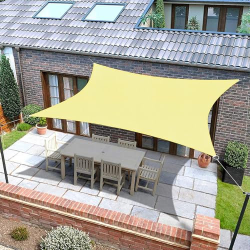 Transpirable Resistente a Los Rayos UV Toldo Exterior Fácil Instalación con Kit De Hardware Toldo Lateral Toldo Vela (Hacemos Tamaño Personalizado),Yellow-2mx3m
