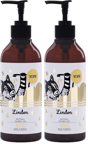 YOPE natürliche Duschgel | 400ml | Lindenblütenextrakt | Regenerieren | Feuchtigkeitsspendend | 97% aus natürlichen Zutaten (Packung mit 2)