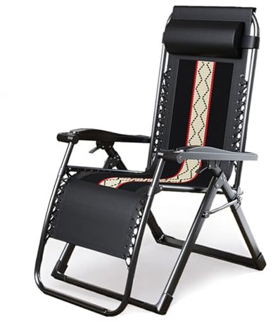 Outdoor Klappsessel Relaxsessel mit Beistelltisch Bequem Gepolstert Lounge Sessel für Draußen Stabile Ausführung zum Zurücklehnen Entspannung