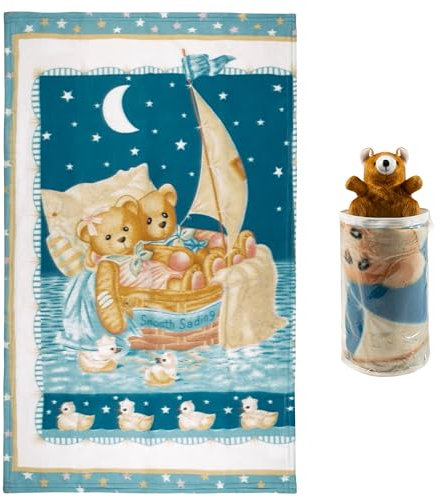DREAM HAVEN: Copertina Neonato in pile, Coperta bambino perfetta come idea regalo in sei diverse fantasie, Coperta Bambina 140x100 adatta a Lettino, Culla e Passeggino con simpatico Orsetto in Omaggio