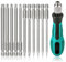 QIANCSJ Set di 12 cacciaviti Torx, 1/4, 100 mm, set di punte lunghe con manico, T6-T40 S2 in acciaio magnetico