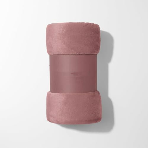 Corredocasa Plaid in Pile Extra Morbido e Soffice con Elegante Trama Scozzese - Leggero e Confortevole - Coperta Perfetta per Divano, Letto (Rosa, Matrimoniale 210x240)