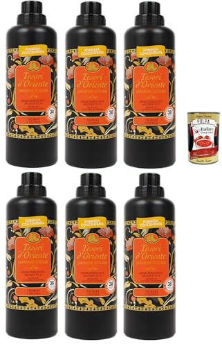 Tesori d'Oriente, Japanese Rituals konzentrierter Waschmaschine Weichspüler aus den süßen Noten von Bergamotto und Patchouli, bis zu 38 Waschungen, 6x 760 ml + Italian Gourmet polpa 400g