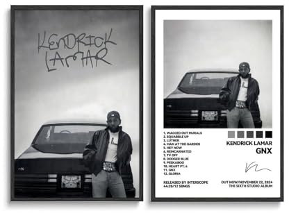 Naposee Kendrick-Poster, Lamar Rapper, Musikalbum, signiert, Wandkunst, Leinwand, Poster, Raumdekoration, ästhetischer Druck, Dekoration, 30 x 45 cm, 2 Stück