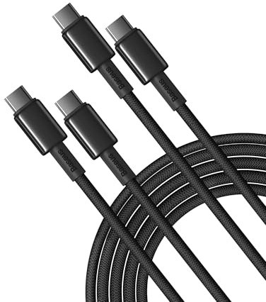 Baseus Câble USB C vers USB C, 100 W [2 m + 2 m] Type C Câble de charge rapide PD 5A QC 4.0 Câble de charge USB C pour iPhone 17 16 15 14 13 12 Pro, Galaxy S25 S24 S23 Ultra, MacBook, iPad Pro