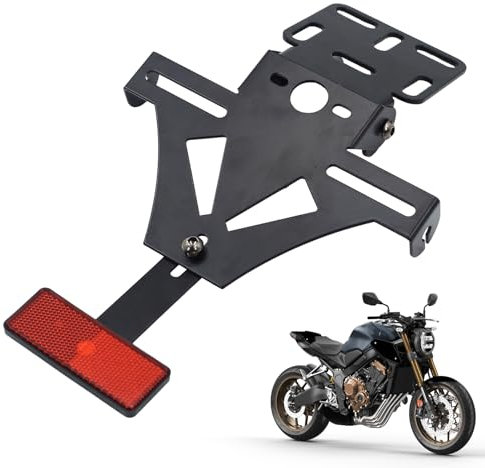 Verstellbarer Motorrad Kennzeichenhalter, Universal Nummernschildhalter, für Meisten Gängigen Motorradmodellen（Ohne Licht）