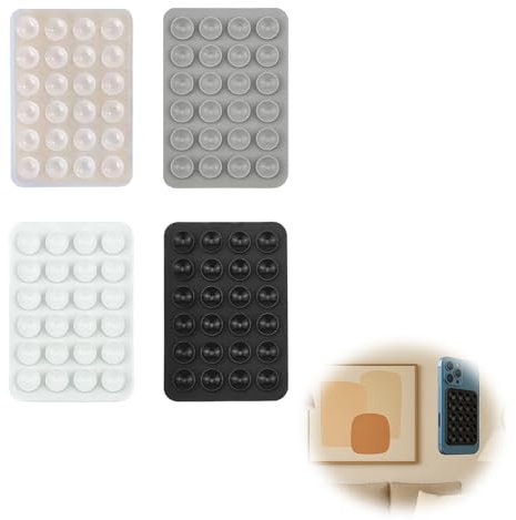 wilcractk 4 Soportes de Ventosa para Teléfono Móvil Soporte de Silicona, Diseño Minimalista y Portátil, Antideslizante, Compatible con Fundas de Móvil – Ideal para Uso Diario y Viajes