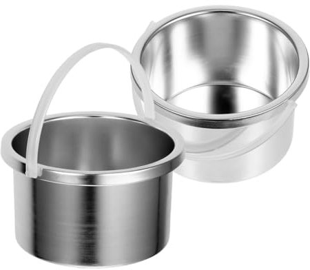 ARTSEWPLY 2pcs 500ml Aluminum Wax Melting Pot Inner Liner for Wax Melt Warmer Hair Removal Machine Replacement Bowl for Salon and Home Use