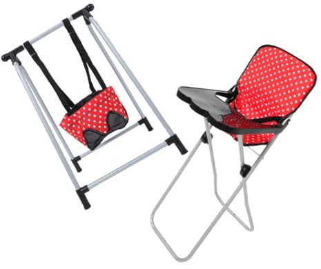 SUPVOX 2pcs Doll High Chair and Swing Set Realistic Red Doll Accessories for Interactive Pretend Play Enhancing Imagination and Role Playing Fun