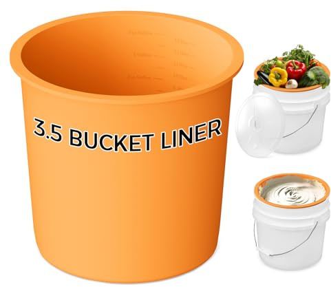 Reusable Silicone 5 Gallon Bucket Liner with Graduated Measurements - Leakproof Thinset, Grout, Concrete Mixing Pail Liner - Heavy-Duty Bucket Saver Accessory