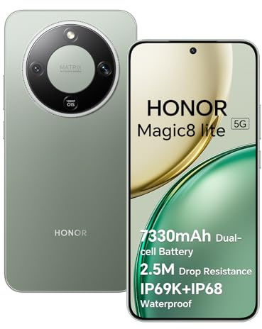 HONOR Magic8 Lite 5G Smartphone 8GB 256GB 6,79 y 120 Hz 6000 nits, Teléfono Móvil Cámara AI de 108 MP, IP69K y SGS Triple Resistente, Snapdragon 6 Gen 4, Doble SIM NFC Android 15, Verde