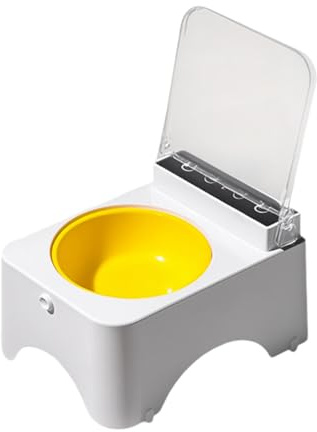 2026 Smart Feeder with Infrared Sensor Automatic Lid Cat Bowl Feeder (Yellow, 22 x 16.6 cm)