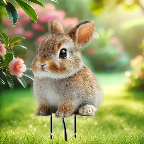 Gartenstecker,Gartendeko für Festivals,Ostern Kaninchen Statue, Osterhas Garten Hasen Deko,Acryl Osterdeko für Draußen Stecker,Frühlingsdeko,Osterhasen Figuren,Saisonales Hof und Außen Dekoration