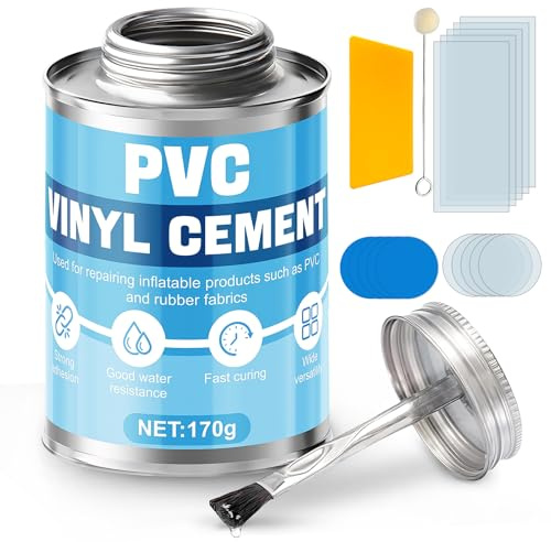Colla per PVC, Impermeabile e Sigillato, Include un Kit di Riparazione | Colla Neoprenica, Kit Riparazione Piscina PVC, Adatto per Gommoni, Rivestimenti per Laghetti, Tende, Teloni