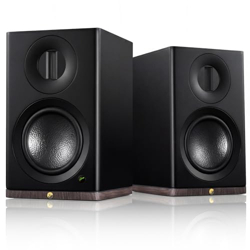 HiVi-Swans Dazzle Prime Aktive Bücherregal-Lautsprecher, 16,5 cm, 300 W RMS betriebene Studio-Monitore mit Bluetooth 5.0, optische/koaxiale/XLR/Cinch-Eingänge, Desktop- oder Stand-Nutzung mit