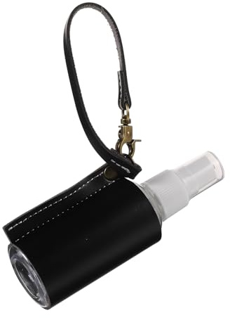 TEHAUX 60ml Refillable Pu Leather Keychain Bottle with Keychain Holder, Leakproof Mini Travel Bottle for Hand Sanitiser, Suitable for Everyday Use and Travel