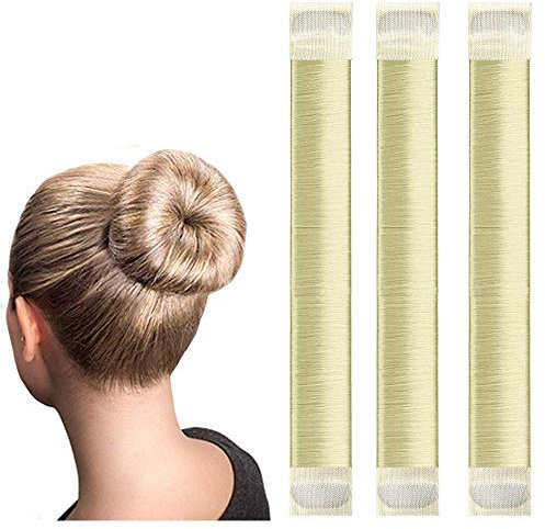 Original Dutt Hair Bun Maker Hilfe für lange und kurze Haare geeignet - 3x Set (blond)